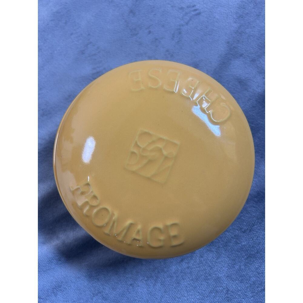 Gourmet Du Village Ceramic Yellow glass covered Cheese Holder